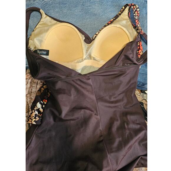 Maxine of Hollywood One Piece Swimsuit Instant Minimizer NWT, Sz 12 - Picture 6 of 10